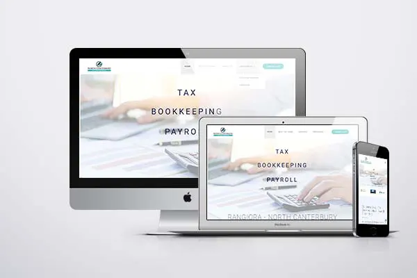 North Canterbury Tax & Bookkeeping website. Modern multi page web design.
